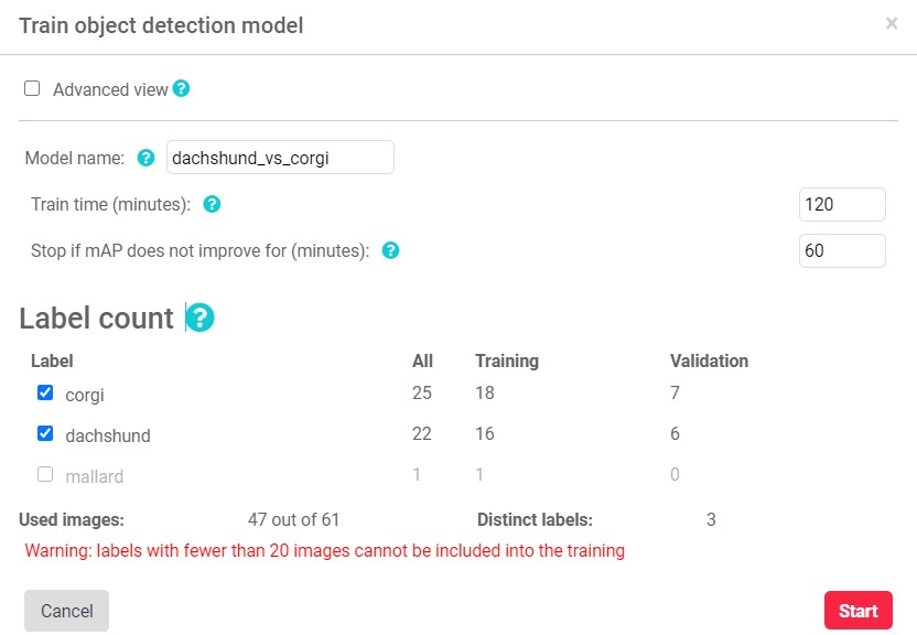 Train object detection model